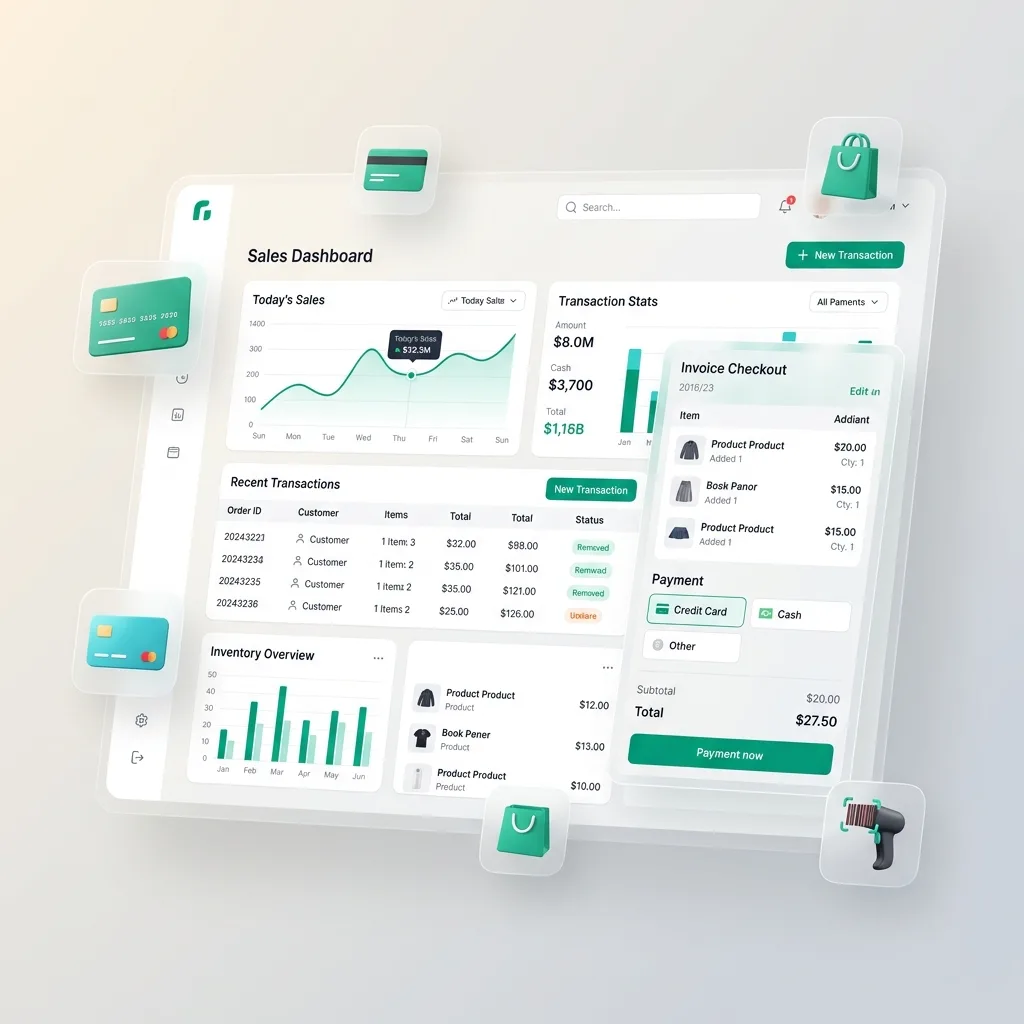 FiableOne ERP Platform Dashboard UI Mockup