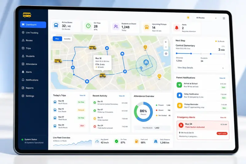 School Bus Tracking Platform Visual Presentation